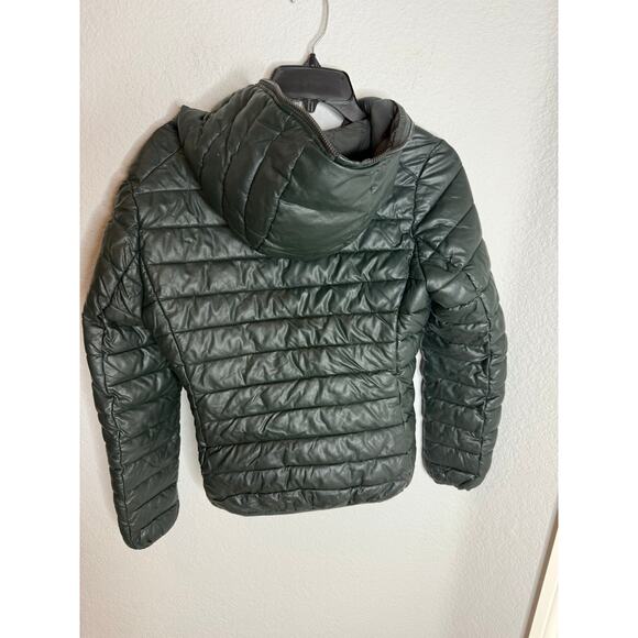 Save The Duck Womens Laura Water-Resistant Hooded Puffer Jacket Dark Green $229 - Picture 2 of 8